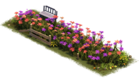 Bancs aux bégonias